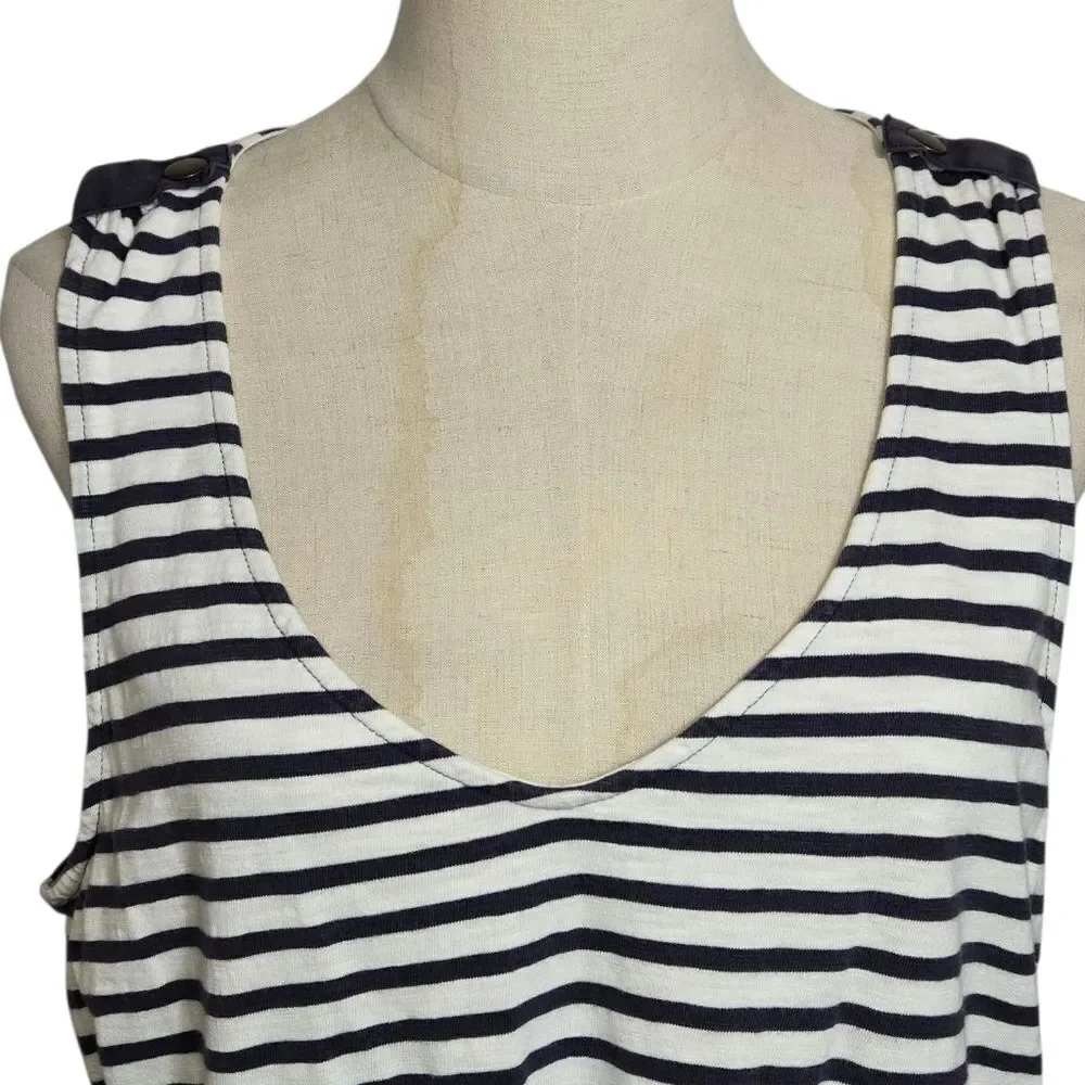 J. Crew Navy and White Striped Beach Dress